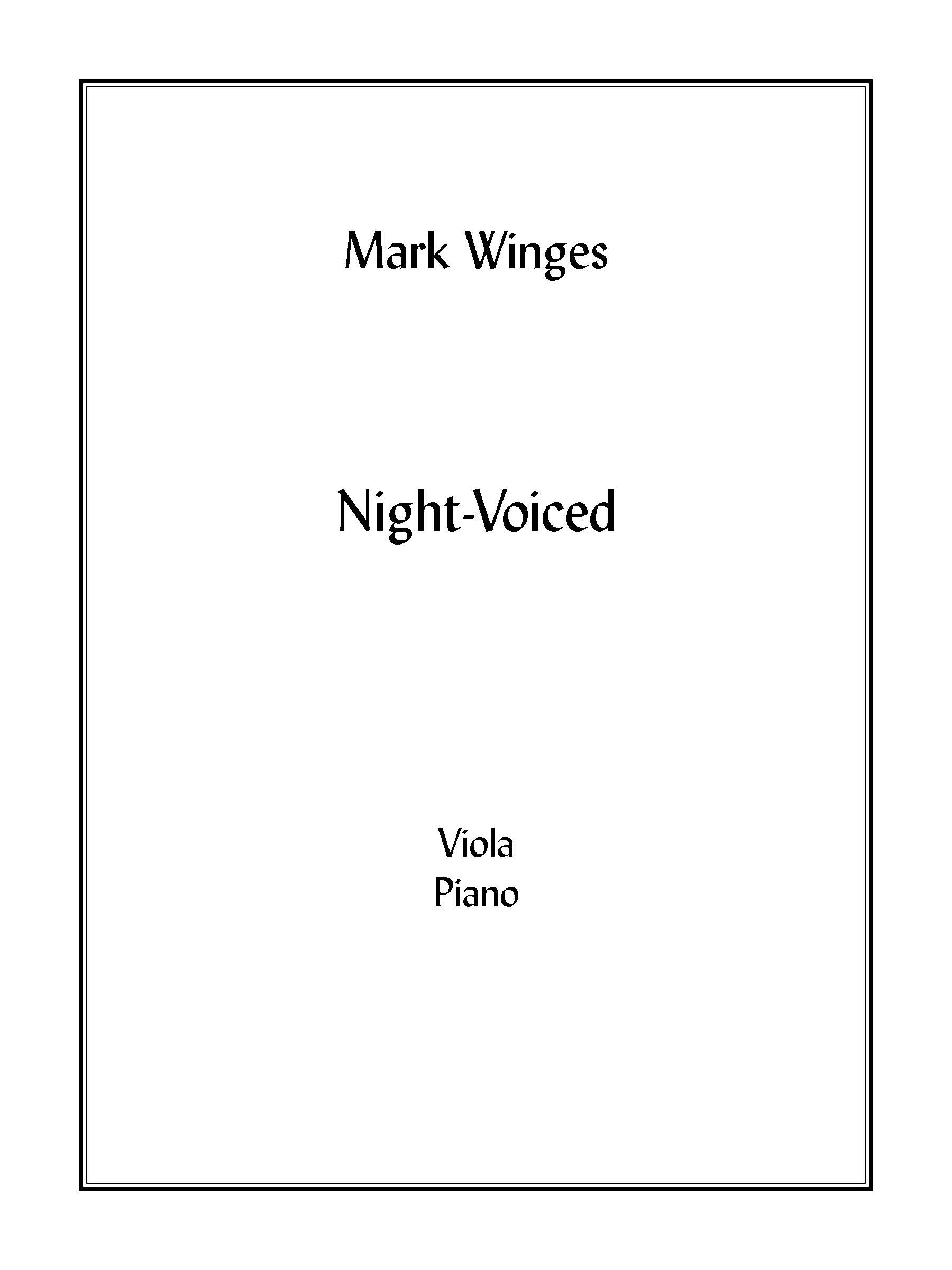 Night-Voiced (piano version) for Viola & Piano